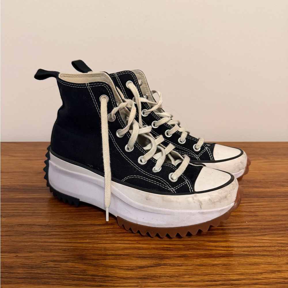 Converse Black and White Platform Sneakers
